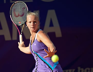 Tennis speelster Kiki Bertens forehand